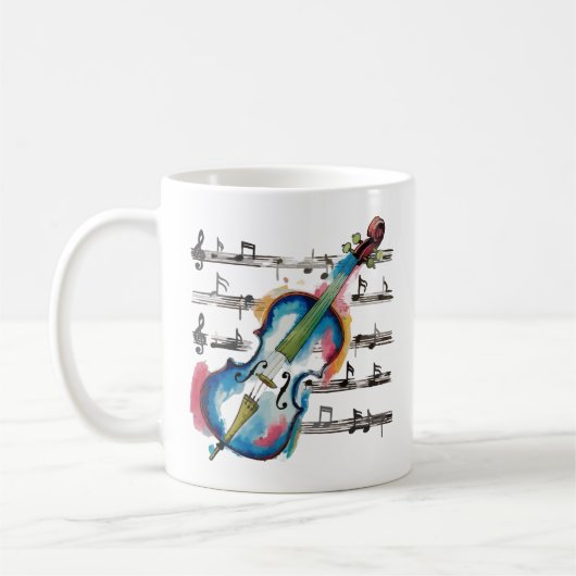 Abstract Violin Coffee Mug コーヒーマグカップ (左)