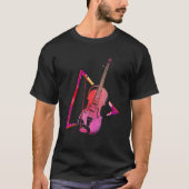 Abstract Violin Fiddle Orchestra Violinist Tシャツ (正面)