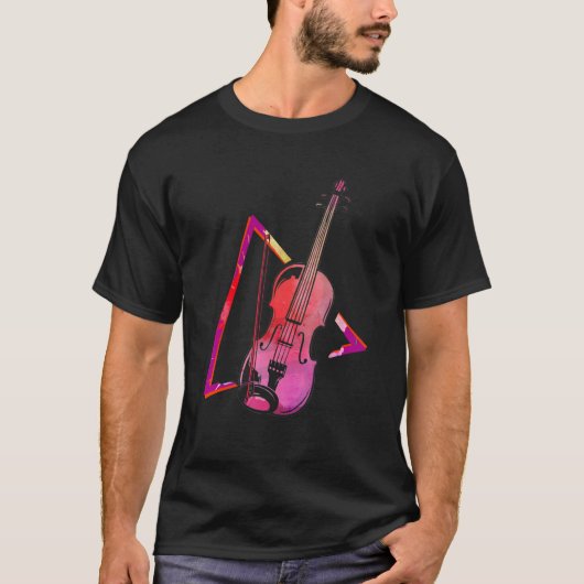 Abstract Violin Fiddle Orchestra Violinist Tシャツ (正面)