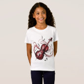 Abstract Violin Girls' Jersey  Tシャツ (正面フル)