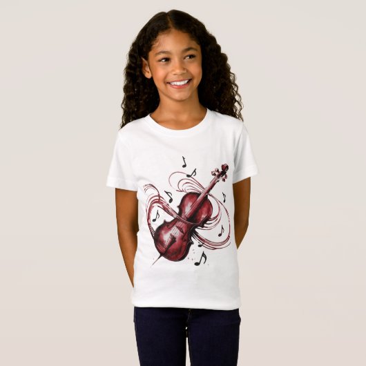 Abstract Violin Girls' Jersey  Tシャツ (正面フル)