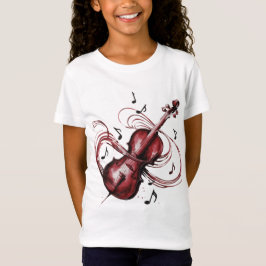 Abstract Violin Girls' Jersey  Tシャツ