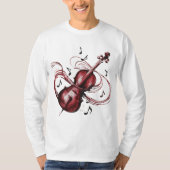 abstract violin Men's basic long-sleeved Tシャツ (正面)