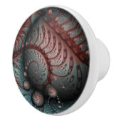 Abstract Vivid Fantasy Fractal Art Brown Blue セラミックノブ (右)