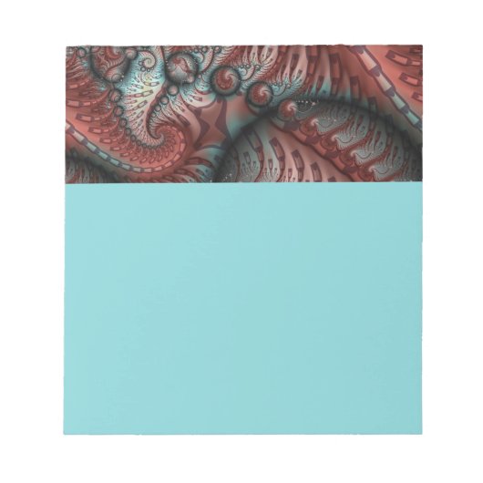 Abstract Vivid Fantasy Fractal Art Brown Blue ノートパッド (正面)