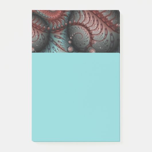 Abstract Vivid Fantasy Fractal Art Brown Blue ポストイット (正面)