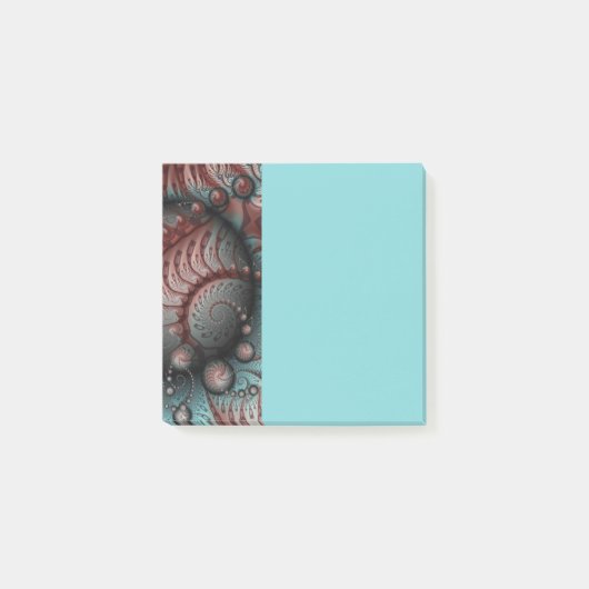 Abstract Vivid Fantasy Fractal Art Brown Blue ポストイット (正面)