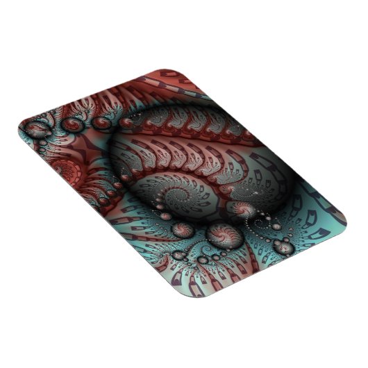 Abstract Vivid Fantasy Fractal Art Brown Blue マグネット (右側)