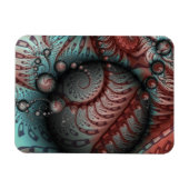 Abstract Vivid Fantasy Fractal Art Brown Blue マグネット (横)