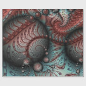 Abstract Vivid Fantasy Fractal Art Brown Blue ラッピングペーパー (フラット)