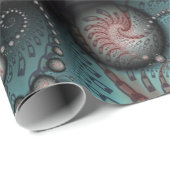 Abstract Vivid Fantasy Fractal Art Brown Blue ラッピングペーパー (ロールコーナー)