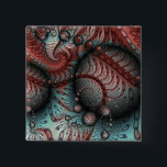 Abstract Vivid Fantasy Fractal Art Brown Blue 缶バッジ<br><div class="desc">Modern abstract brown blue 3D fractal art.
Design for your square button and more.</div>