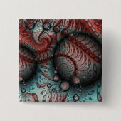 Abstract Vivid Fantasy Fractal Art Brown Blue 缶バッジ (正面)