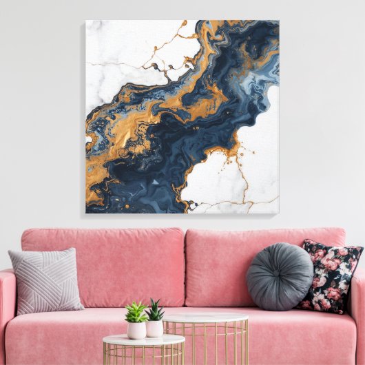 Abstract Wall Art Canvas – Modern Minimalist キャンバスプリント (インサイチュ (リビング))