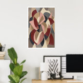 Abstract Wall Art Geometric Curved Bands and ポスター (ホームオフィス)