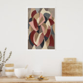 Abstract Wall Art Geometric Curved Bands and ポスター (キッチン)