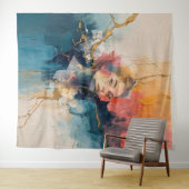 abstract wall art,modern art print,female portrait タペストリー (インサイチュ(横))