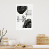 Abstract Wall Art Print Graphite Circles and Fine ポスター (キッチン)