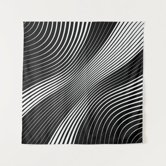 Abstract warped Diagonal Striped Background. vinta タペストリー (正面)