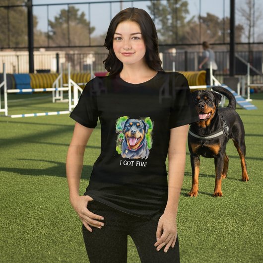 Abstract Water Color Rottweiler Family Pet トライブレンドＴシャツ