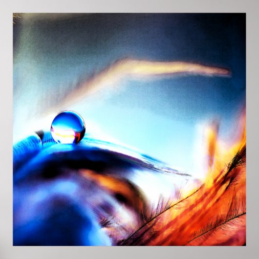 Abstract Water Droplet Vibrant Macro Photography ポスター (正面)