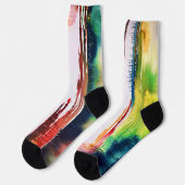 Abstract Watercolor Art Socks ソックス (左)