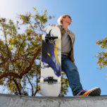 Abstract Watercolor Black Horse Portrait スケートボード<br><div class="desc">Mystic abstract watercolor portrait of a powerful black horse, flowing in deep shades of purple with luminous golden accents.</div>