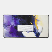 Abstract Watercolor Black Horse Portrait デスクマット (キーボード&マウス)