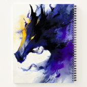 Abstract Watercolor Black Horse Portrait ノートブック (裏面)