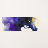 Abstract Watercolor Black Horse Portrait ヨガマット (正面(横))