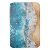 Abstract watercolor blue sea  バスマット (正面縦)