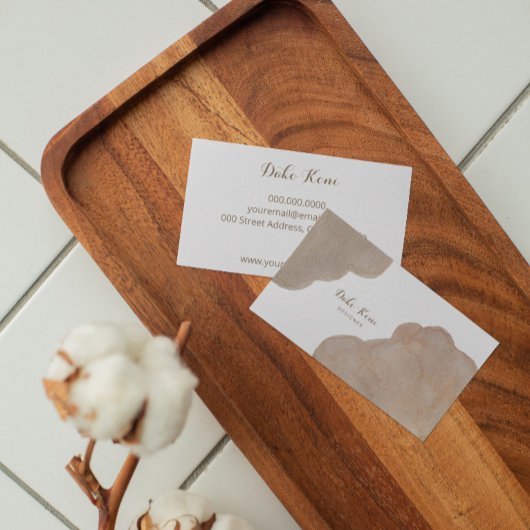 Abstract Watercolor Business Card in Pearl 名刺