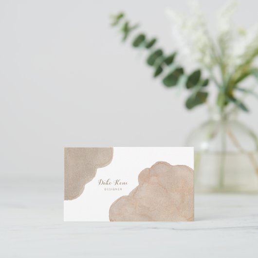 Abstract Watercolor Business Card in Pearl 名刺 (スタンド正面)