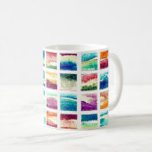 Abstract Watercolor Cloud Squares コーヒーマグカップ (正面右)