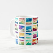 Abstract Watercolor Cloud Squares コーヒーマグカップ (正面左)