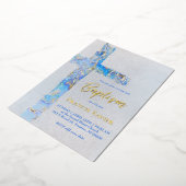 abstract watercolor cross Baptism 箔招待状 (回転した状態)