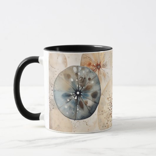 Abstract watercolor design circles coffee mug マグカップ (左)