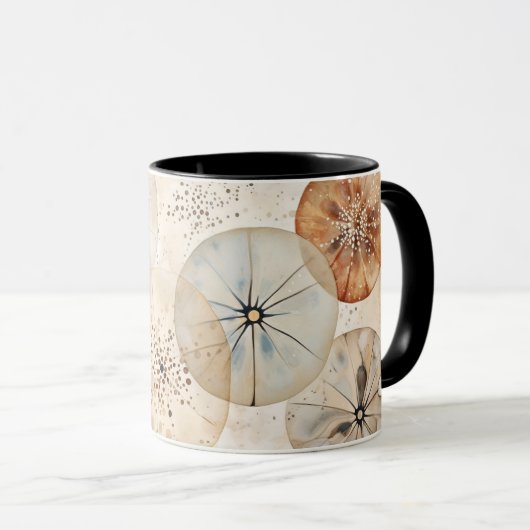 Abstract watercolor design circles coffee mug マグカップ (正面右)