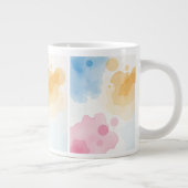 Abstract Watercolor Drippy Pastel Aesthetic Mug ジャンボコーヒーマグカップ (右)
