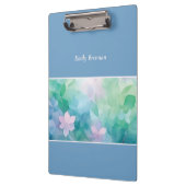 Abstract Watercolor Floral Personalized Clipboard クリップボード (左)