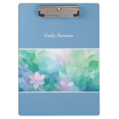 Abstract Watercolor Floral Personalized Clipboard クリップボード (正面)