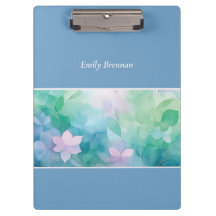 Abstract Watercolor Floral Personalized Clipboard