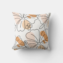 Abstract Watercolor Floral Pillow Cover - Modern  クッション