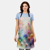 Abstract Watercolor Florals Apron エプロン (着用した状態)