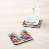 Abstract Watercolor Florals Coaster コースター (右側)