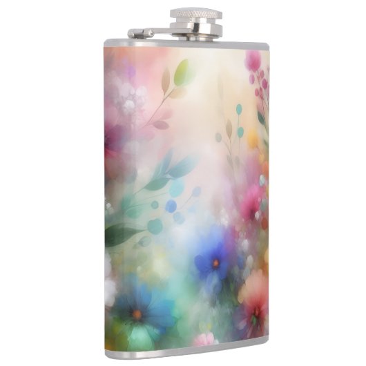 Abstract Watercolor Florals Flask フラスク (右)