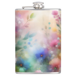 Abstract Watercolor Florals Flask フラスク