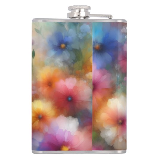 Abstract Watercolor Florals Flask フラスク (裏面)