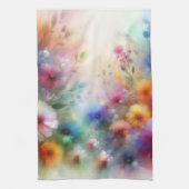 Abstract Watercolor Florals Kitchen Towel キッチンタオル (縦)