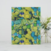 Abstract Watercolor Green Teal Blue Paper Sheet (スタンド正面)